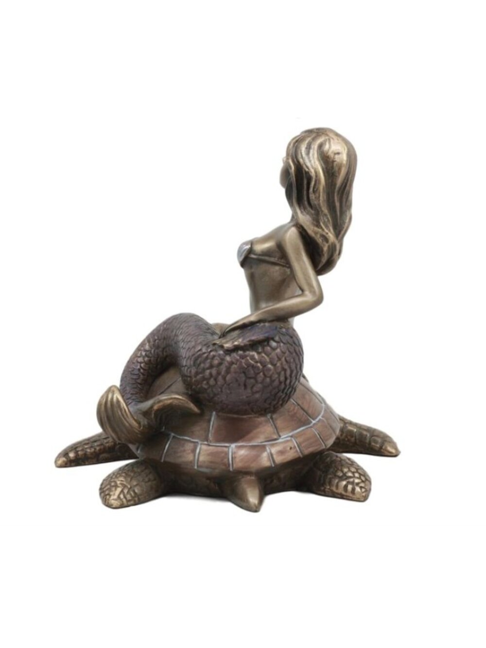 Ocean Mermaid Riding On Sea Turtle Figurine Sirens Of The Seas Coral Reef Decor - Picture 6 of 7